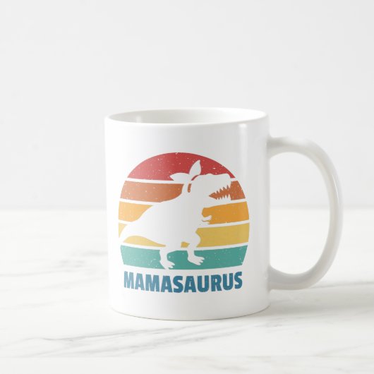 ママサウルス ママ 恐竜 面白い 母の日 コーヒーマグカップ (右)