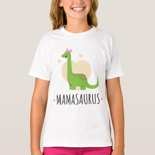 ママサウルス 面白い恐竜 - 素敵なママへのプレゼント Tシャツ (正面)
