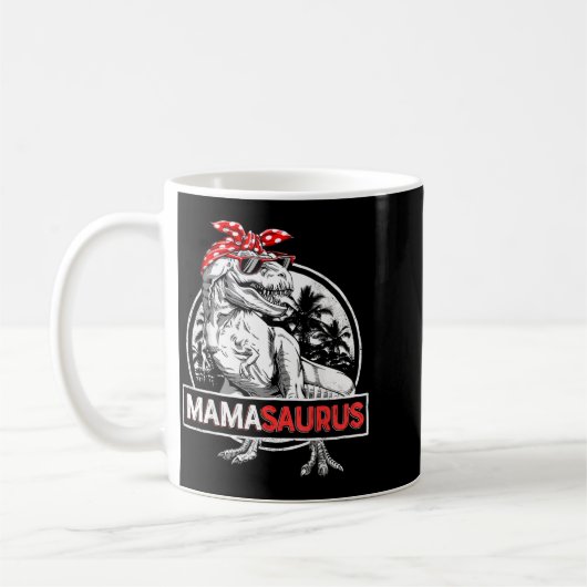 ママサウルス T レックス 恐竜 おもしろ ママ サウルス コーヒーマグカップ (左)