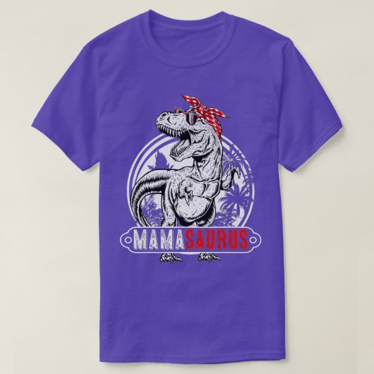 ママサウルスTレックスおもしろい恐竜ママサウルス母 Tシャツ (デザイン正面)