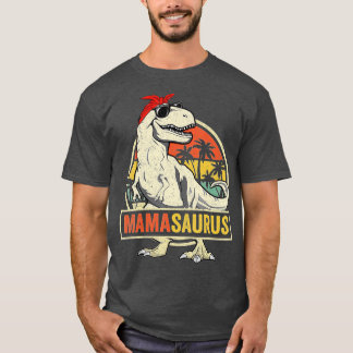 ママサウルスTレックス恐竜ママサウルス家族の試合 Tシャツ