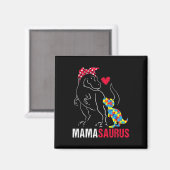 ママサウルスTレックス恐竜ママサウルス自閉症アウェア マグネット (正面/裏面)