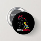 ママサウルスTレックス恐竜ママサウルス自閉症アウェア 缶バッジ (正面&裏面)