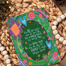 ママサンキュー引用文かわいらしフローラ カード