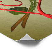 ママサンキュー愛レッドローズハート ポスター (角)