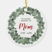 ママザーセージリースの愛パーソナライズされた記憶で セラミックオーナメント (正面)