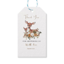 ママシカとベビー鹿の赤ちゃんシャワーありがとうラベル