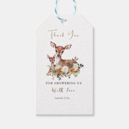 ママシカとベビー鹿の赤ちゃんシャワーありがとうラベル ギフトタグ