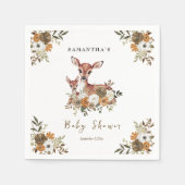 ママシカとベビー鹿ベビーシャワー スタンダードカクテルナプキン (正面)