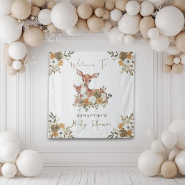 ママシカとベビー鹿ベビーシャワー タペストリー