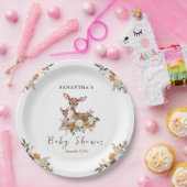 ママシカとベビー鹿ベビーシャワー ペーパープレート (パーティー)