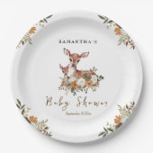 ママシカとベビー鹿ベビーシャワー ペーパープレート (正面)