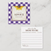 ママシャワーアドバイス用紫のギンガムインサート ノートカード (正面/裏面)