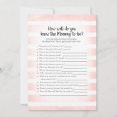 ママシャワーゲームを知っている白いバニー最高のピンク 招待状 (正面)