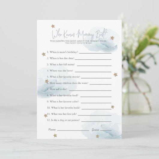 ママシャワーゲームカードを知っているブルースター&クラウド 招待状 (スタンド正面)