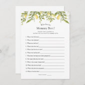 ママシャワーゲームカー最高のドを知っているレモンの枝 招待状 (正面/裏面)