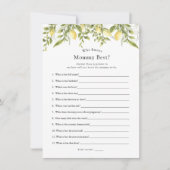 ママシャワーゲームカー最高のドを知っているレモンの枝 招待状 (正面)