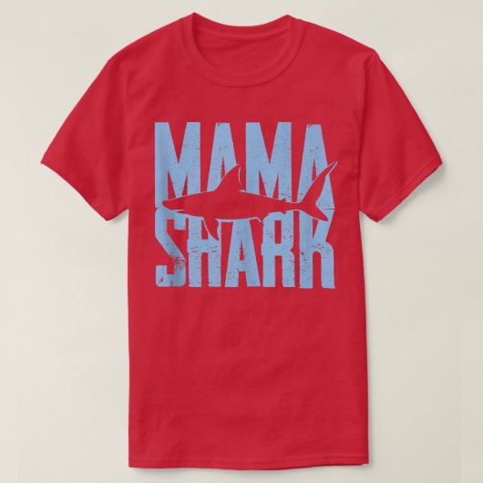 ママシャークおもしろい夫の息子の娘ギフト Tシャツ (デザイン正面)