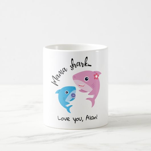 ママシャーク母の日ベビーシャーク コーヒーマグカップ (中央)