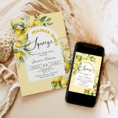 ママスのメイン絞りレモン柑橘系ベビーシャワー 招待状