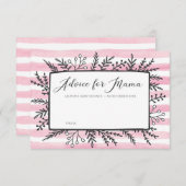 ママストライプカード用ピンク色の赤ちゃんシャワーアドバイス 招待状 (正面/裏面)