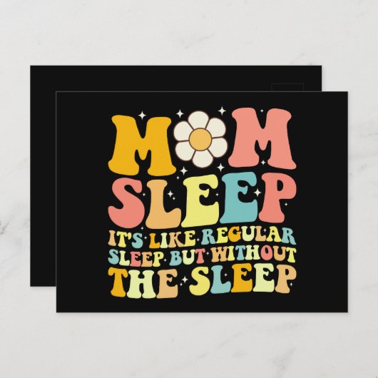 ママスリープマおもしろいマザーズデイグルービーレトロ ポストカード (正面/裏面)