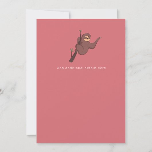 ママスロスぶら下がったジャストピのまわりにークベビーガール 招待状 (裏面)