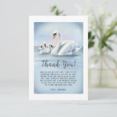 ママスワンとベビーベイビーシャワー サンキューカード (スタンド正面)