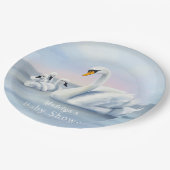 ママスワンとベビーベイビーシャワー ペーパープレート (アングル)