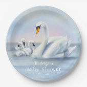 ママスワンとベビーベイビーシャワー ペーパープレート (正面)