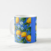 ママズキッチンブルーとイエロー コーヒーマグカップ (正面左)