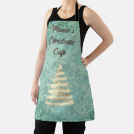 ママズクリスマスカフェフェスティバルスノーフレークカスタムー エプロン