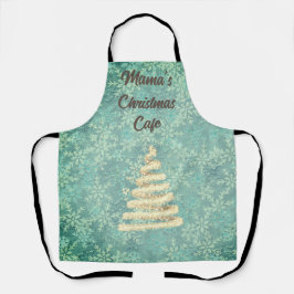 ママズクリスマスカフェフェスティバルスノーフレークカスタムー エプロン