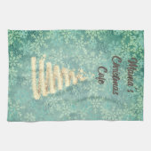 ママズクリスマスカフェフェスティバル雪片 キッチンタオル (横)