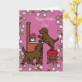 ママズチョコレート研究所子犬デュオ カード (黄色い花)