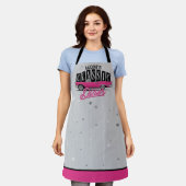 ママズディナー名前をカスタムするフェイクネオン50のクラシック エプロン (着用した状態)