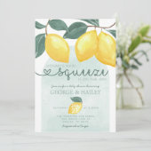ママズメインスクイズシトラスレモン赤ちゃんシャワー 招待状 (スタンド正面)