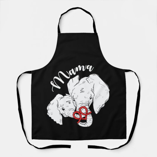 ママゾウかわいい母の日動物 エプロン (正面)