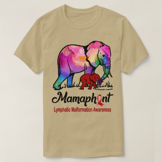 ママゾウ乳房性リンパ形成不全アワ Tシャツ (デザイン正面)