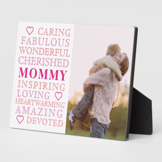 ママタイポグラフィモダントレンディー家族の写真 フォトプラーク (側面)