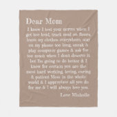 ママタイポグラフィ親愛レター・タンパーソナライズされた フリースブランケット (正面)