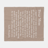 ママタイポグラフィ親愛レター・タンパーソナライズされた フリースブランケット (正面(横))