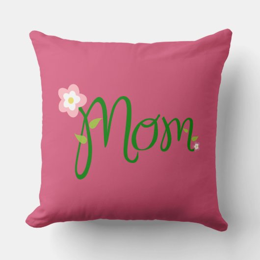 ママダークピンク装飾用クッション クッション (正面)