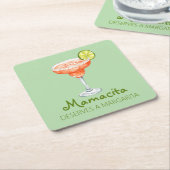 ママチタはマルガリタストロベリーマーグに値する スクエアペーパーコースター (アングル)