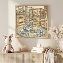 ママチンチラとベイビーズの寝室 ポスター