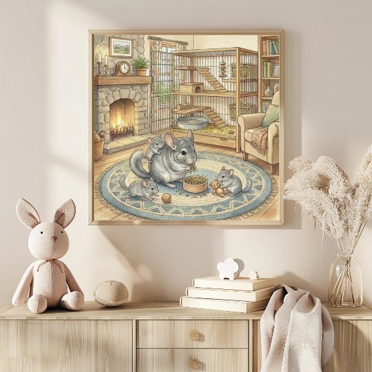 ママチンチラとベイビーズの寝室 ポスター