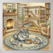 ママチンチラとベイビーズの寝室 ポスター (正面)