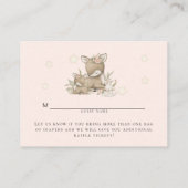 ママディアンファウンフローラウッドランドベビーガールシャワー エンクロージャーカード (裏面)