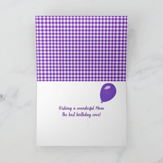 ママデイジーオンパープル&ホワイトギンガム カード (内部)