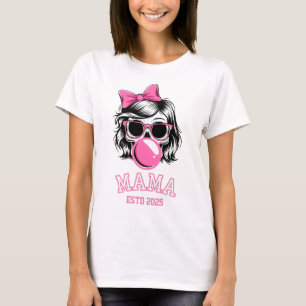 ママデビュー2025 スカルピンクリボン Tシャツ